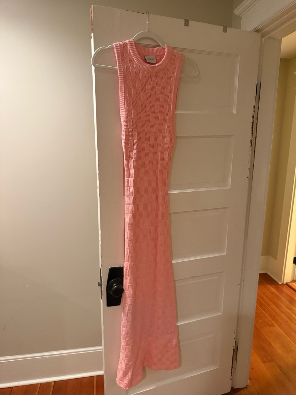 Sleeveless Pink Knit Maxi Dress by